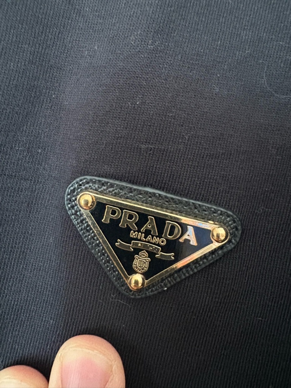 Prada Black Crewneck T-Shirt with Triangle Logo Patch XXL - Picture 4 of 6